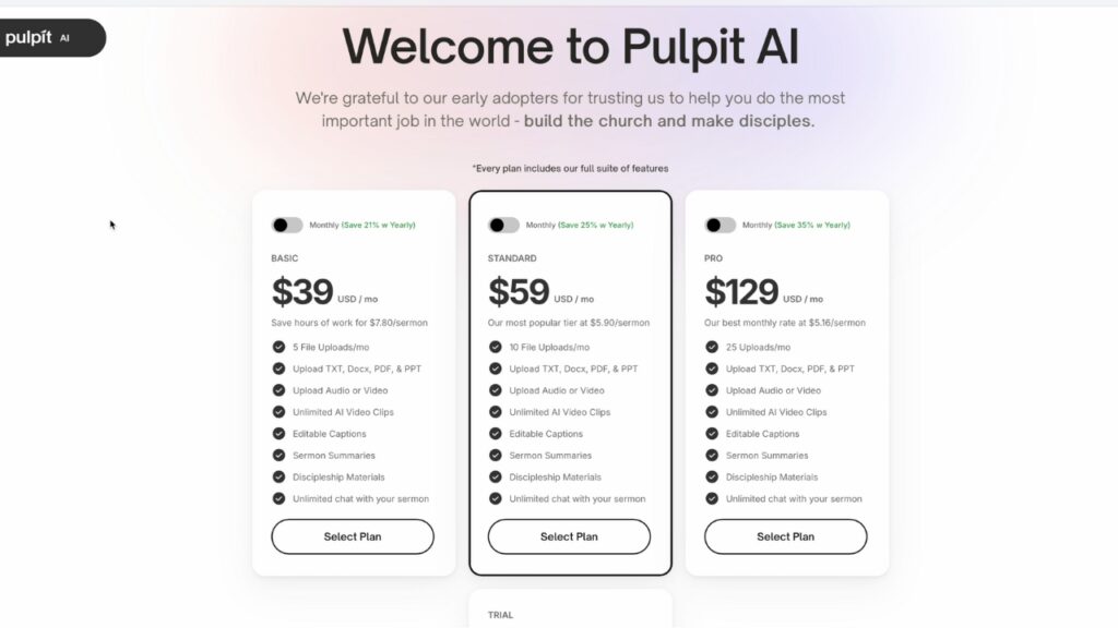 Pulpit AI pricing