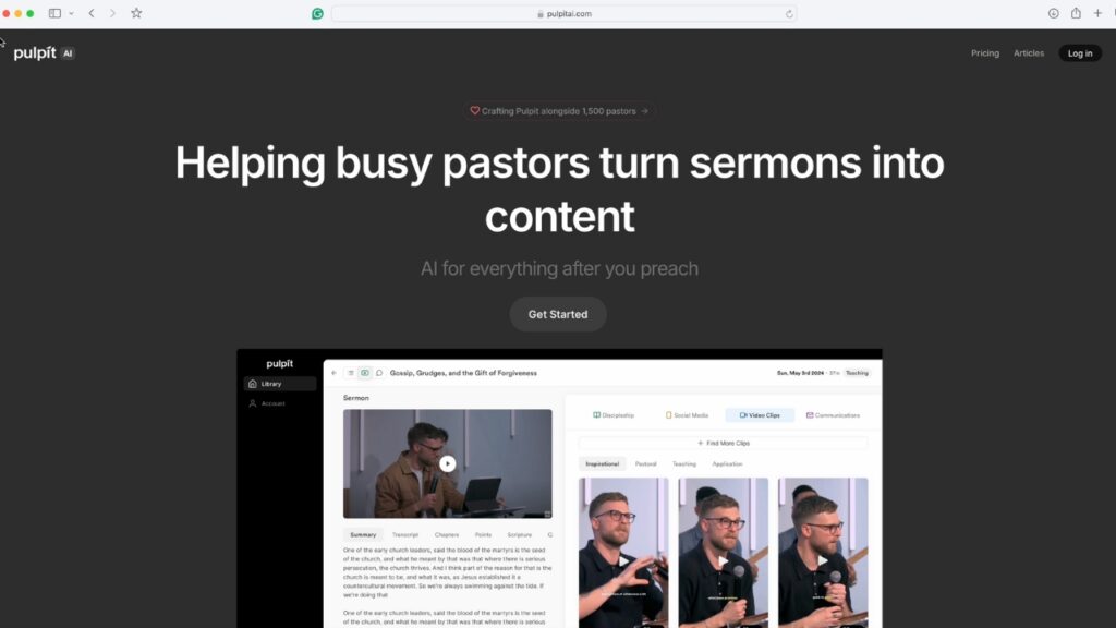 Pulpit AI Homepage