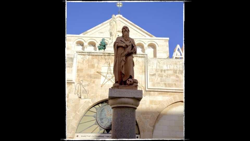 Statue of Jerome in Bethlehem Bible translator